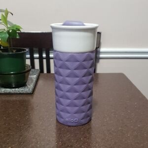 Ello Ogden Ceramic Travel Mug with Friction-Fit Lid 16 oz Purple